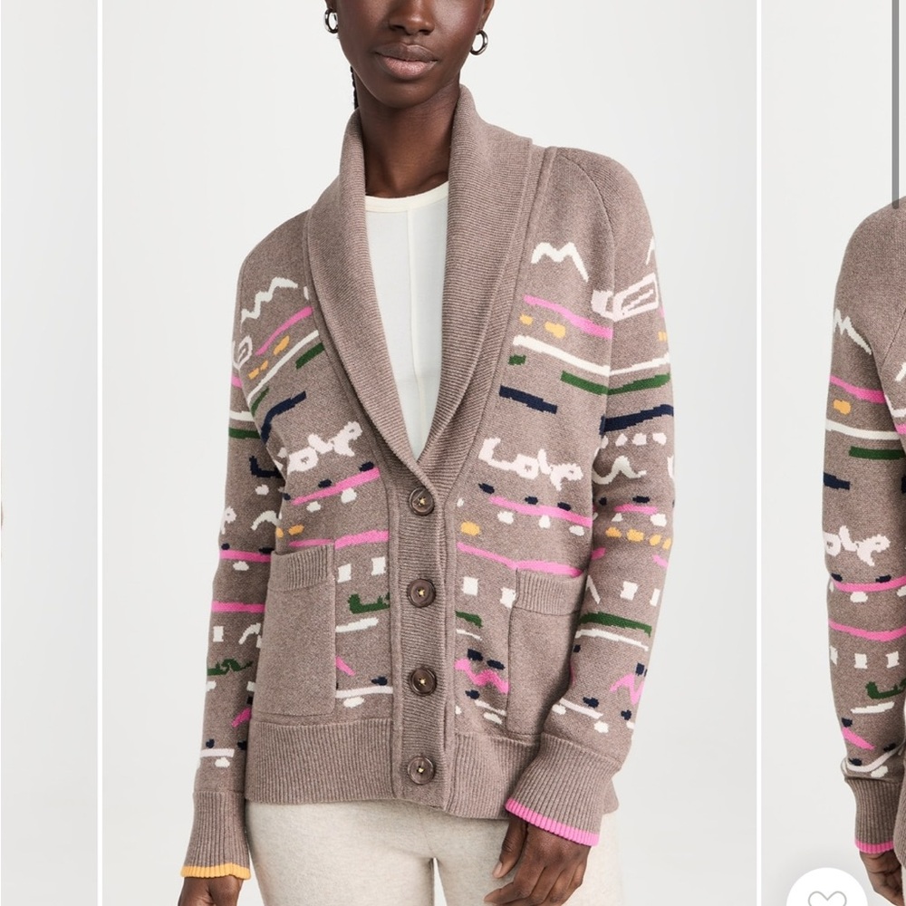 Rosenthal Brown and Pink Cardigan Sweater